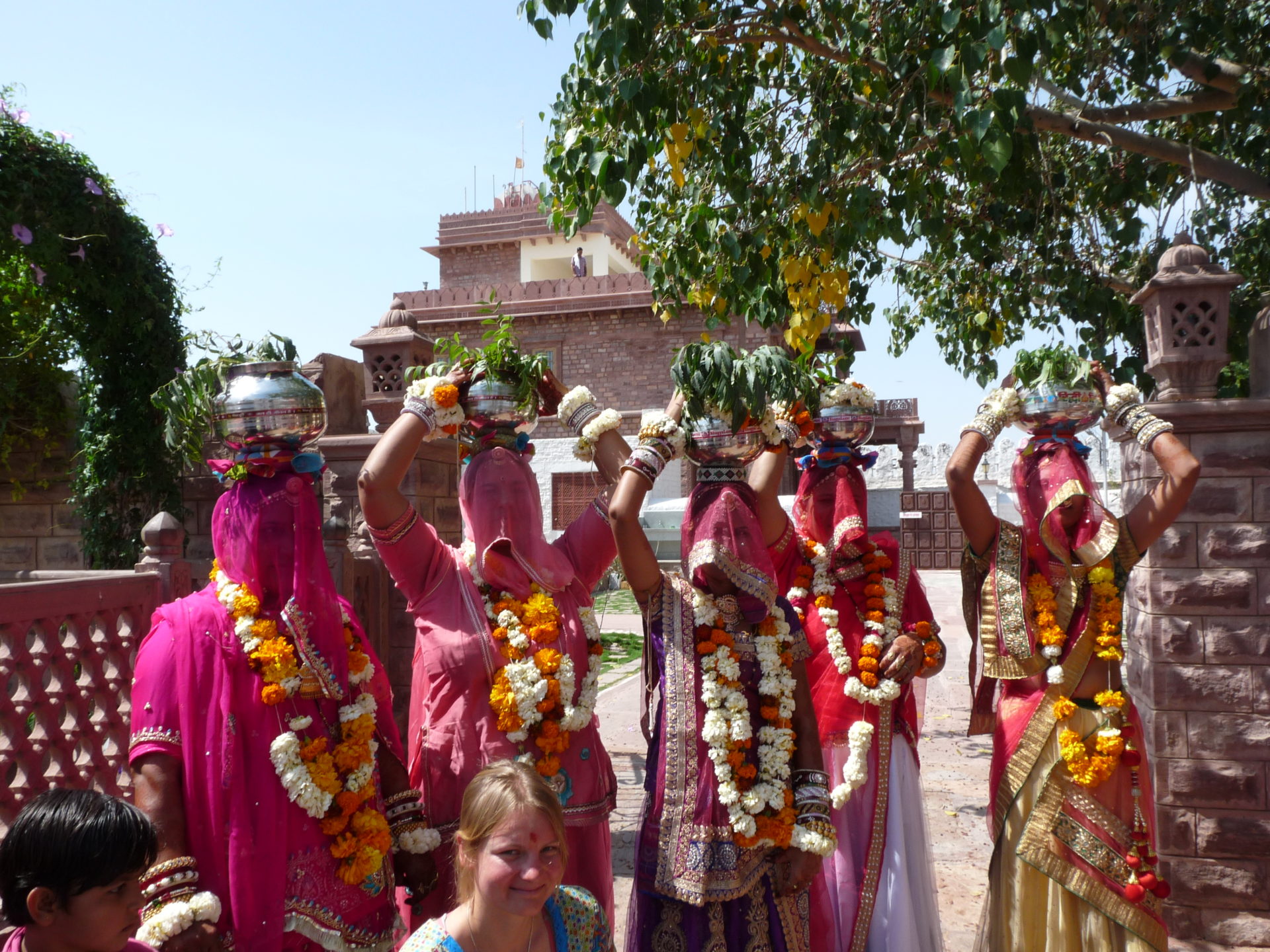 Frauen Rajasthans festlich geschmueckt